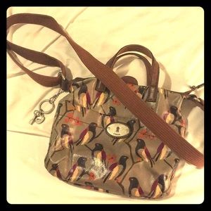 Fossil Bird and Pendant cross body purse